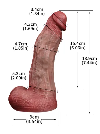 Liam 7.44" x 1.85" Thick Real Feel Dildo with Curved G-Spot Design