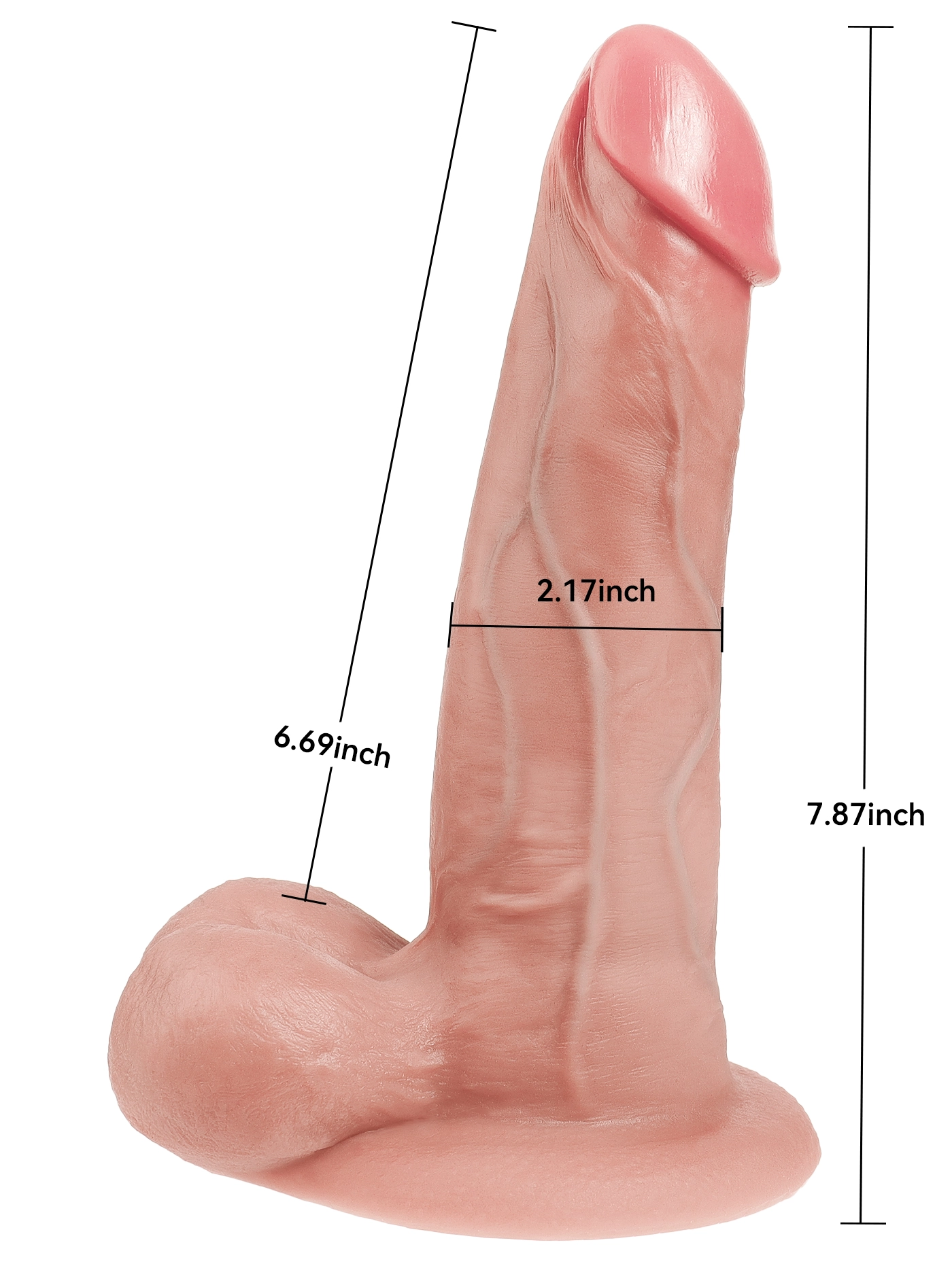 Rock 7.87” x 2.17” Sliding Skin Dildo With Moving Balls