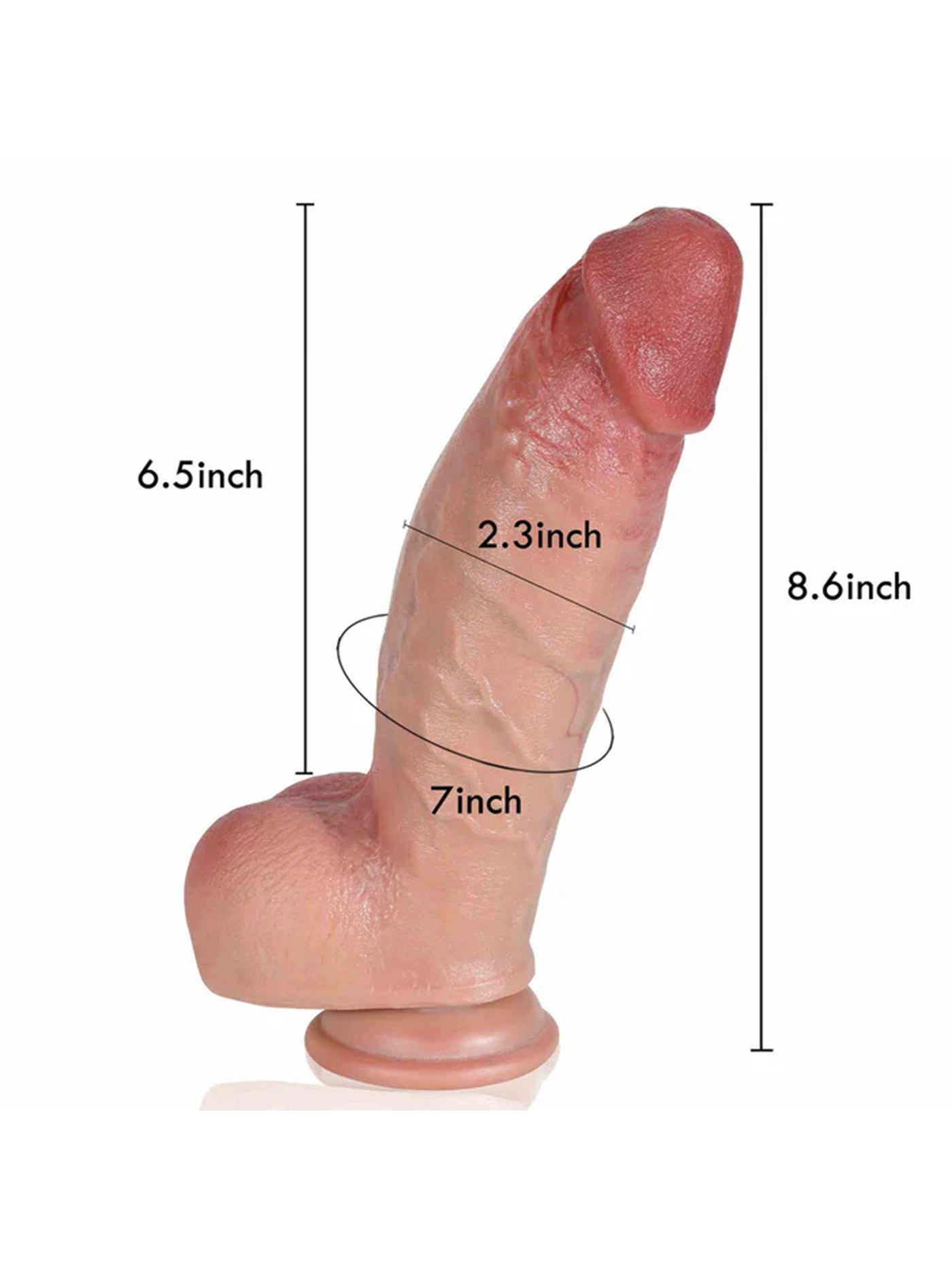 ‌Matthew 8.7" x 2.28" Ultra Realistic Soft Dildo With Real Feel Skin