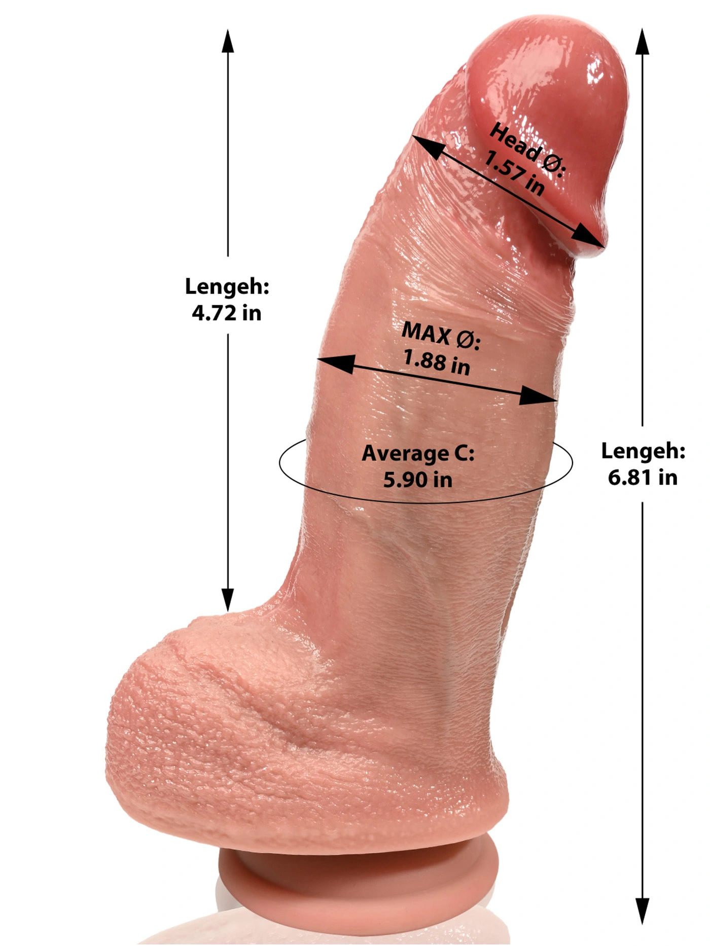 Leander 6.81" x 1.88" Realistic Real Feel Thick Short Fat Dildo