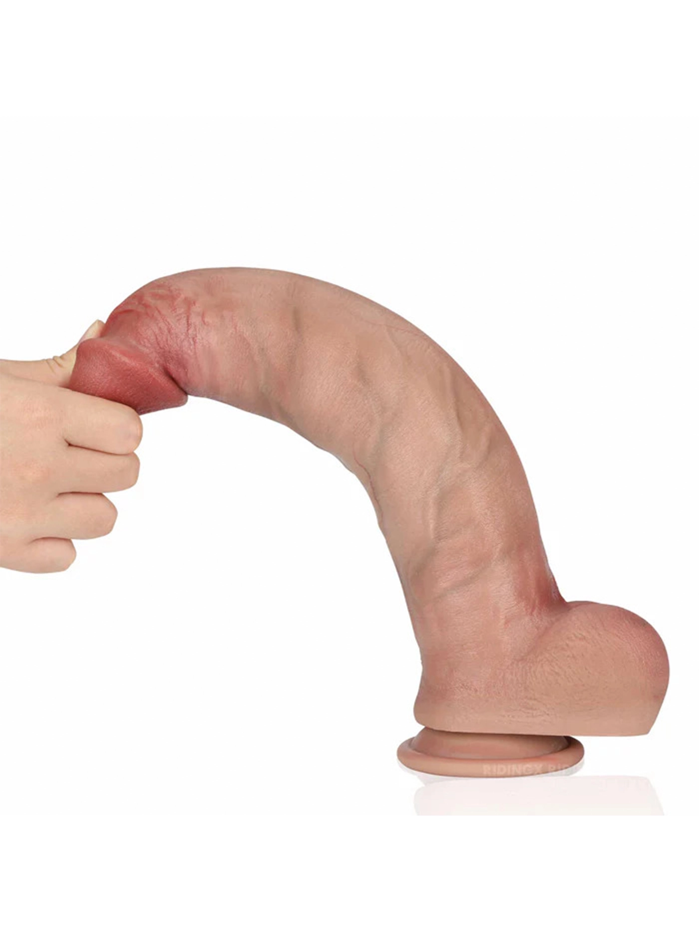 Atlas 12" x 2.2" Real Skin Huge Dildo With Keel