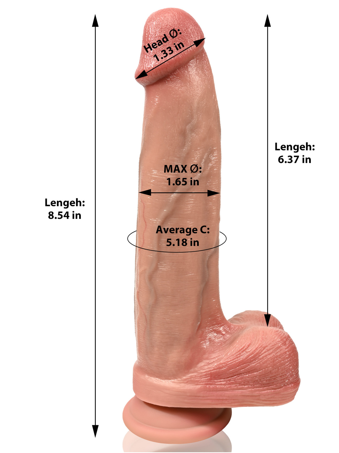 Atticus 8.54" x 1.165" Flesh Most Realistic Slender Dildo With Sexy Glans