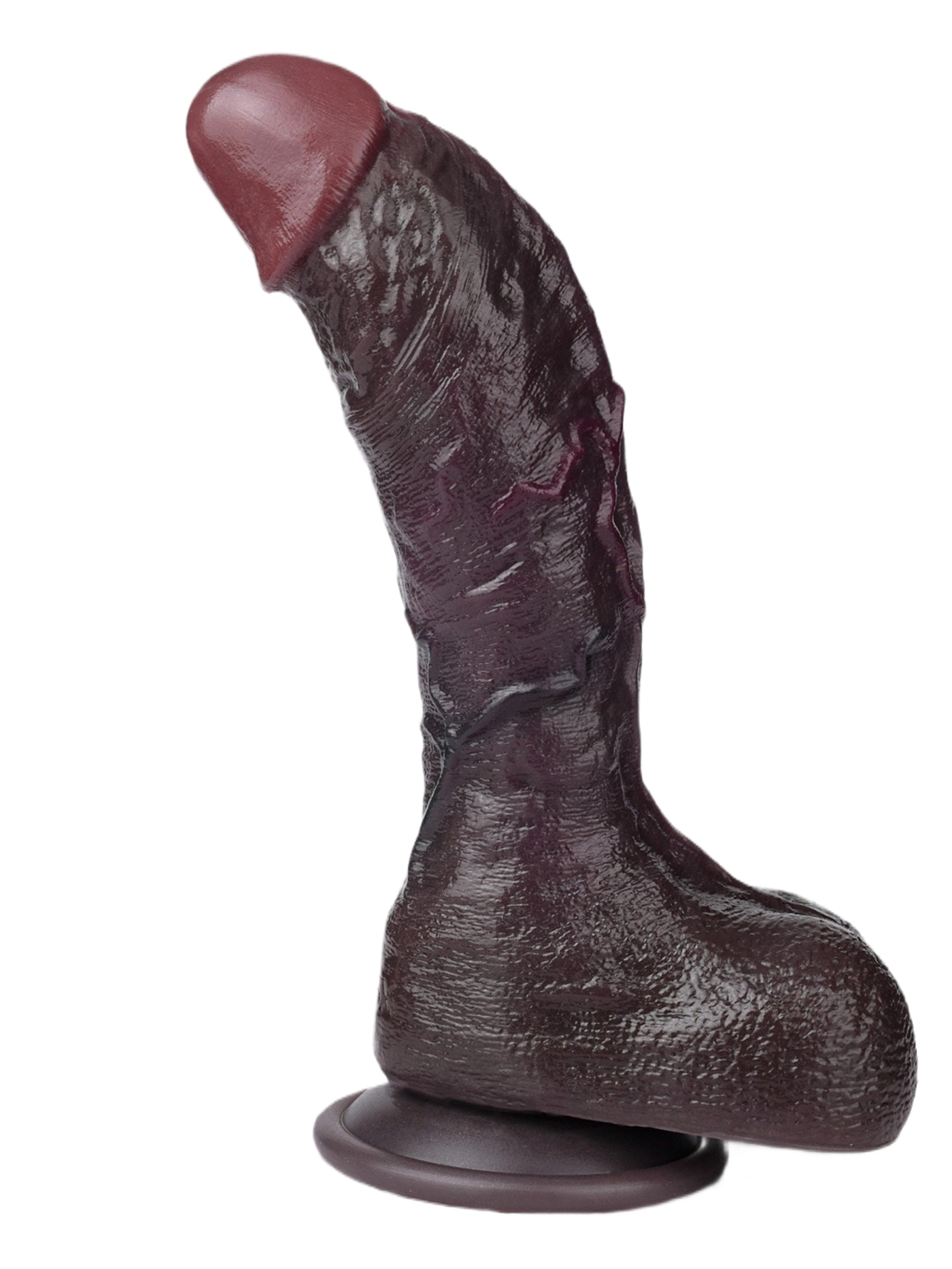 Kofi 8.34" x 1.69" Realistic Black Soft Dual Density Dildo