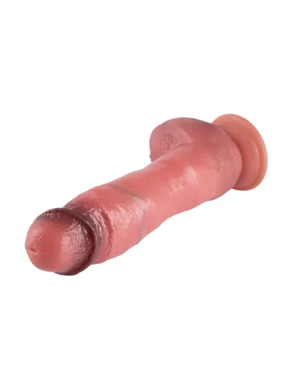 Tomas 9.8" X 2.1" Brown Real Feel Skin Curved Dildo