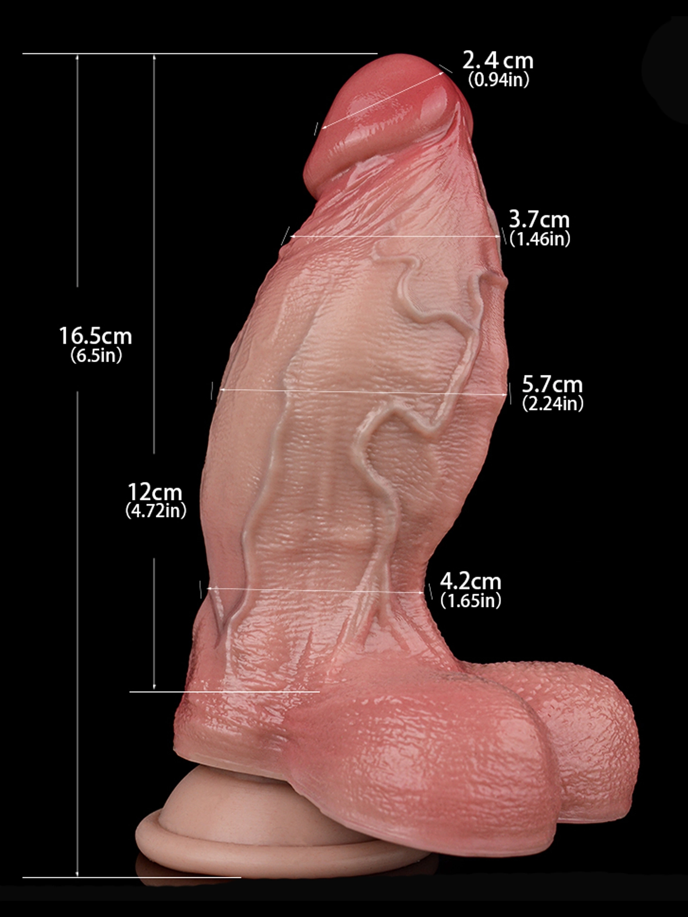 Ken 6.5" x 2.24" Girthy Lifelike Silicone Dildo with Tapered Shaft