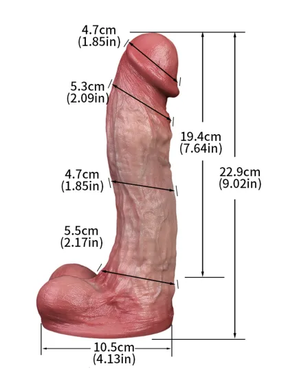 Luxe 9.02" x 1.85" Large Soft Realistic Silicone Dildo