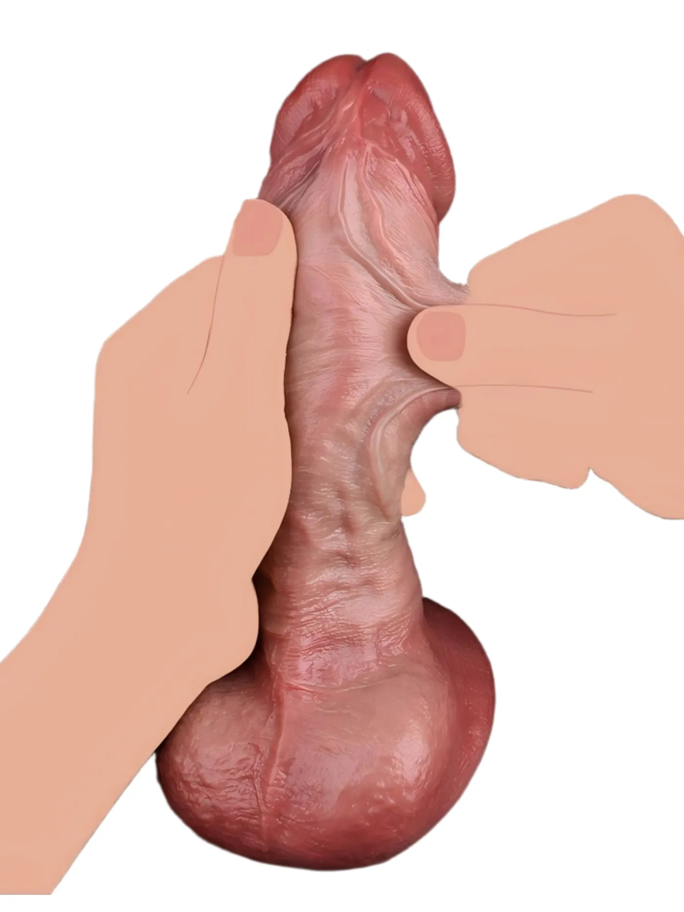 Elliott 7.36" x 1.89" Dual Density Silicone Dildo with Mushroom Head