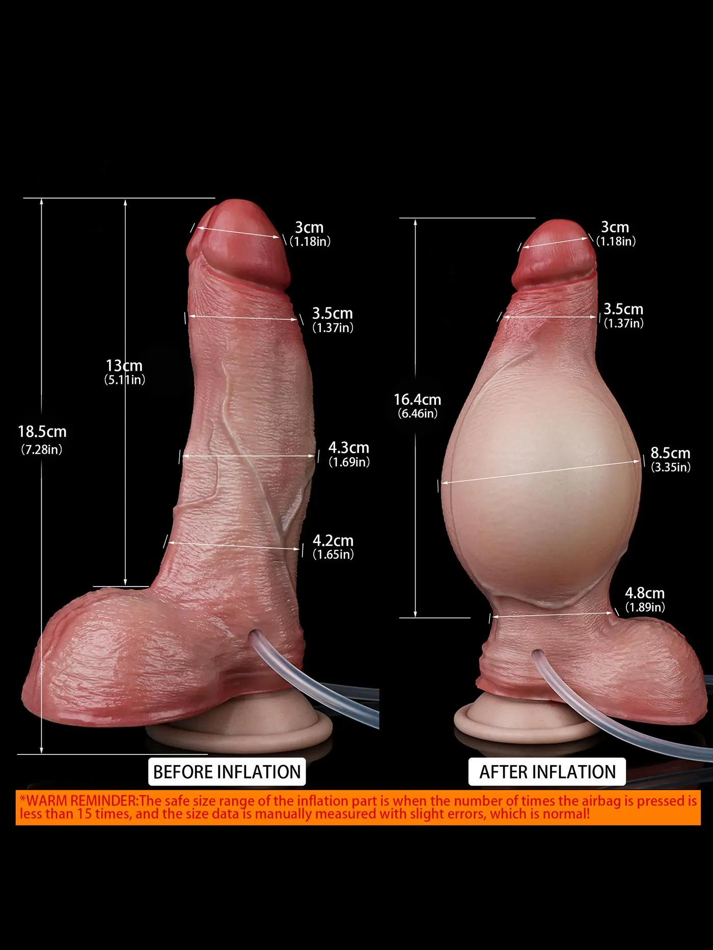 James 7.28″ x 1.69″ Realistic Soft Inflatable Ejaculating Dildo