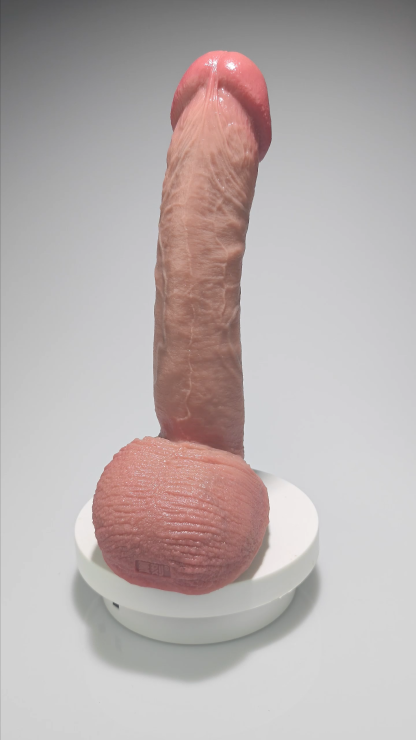 Beckett 9.8” x 1.65” Sliding Skin Dildo With Metal Keel Bendable