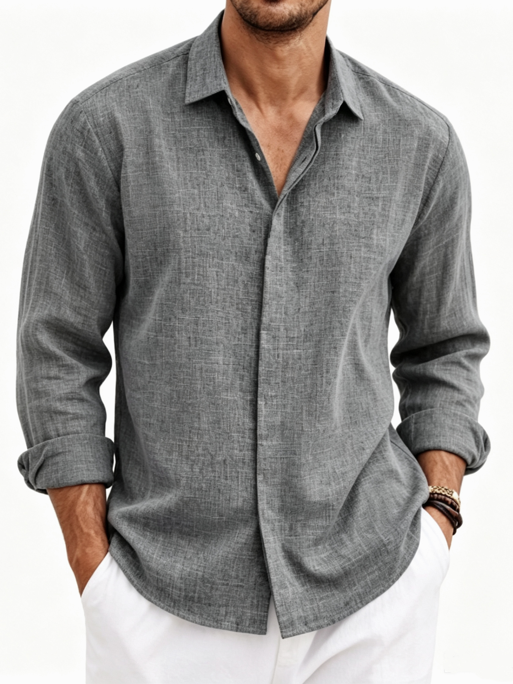 Clearance Men's Simple Casual Ribbed Stand Collar Zipper  Long Sleeved Jacket