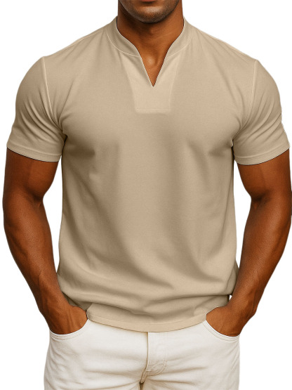 Men's V-neck Fitness Short-sleeved Fitness T-shirts