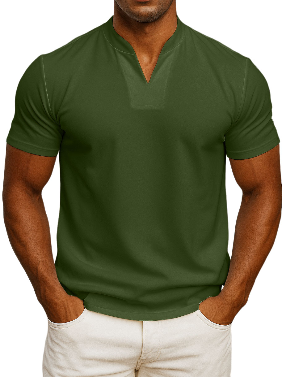 Men's V-neck Fitness Short-sleeved Fitness T-shirts