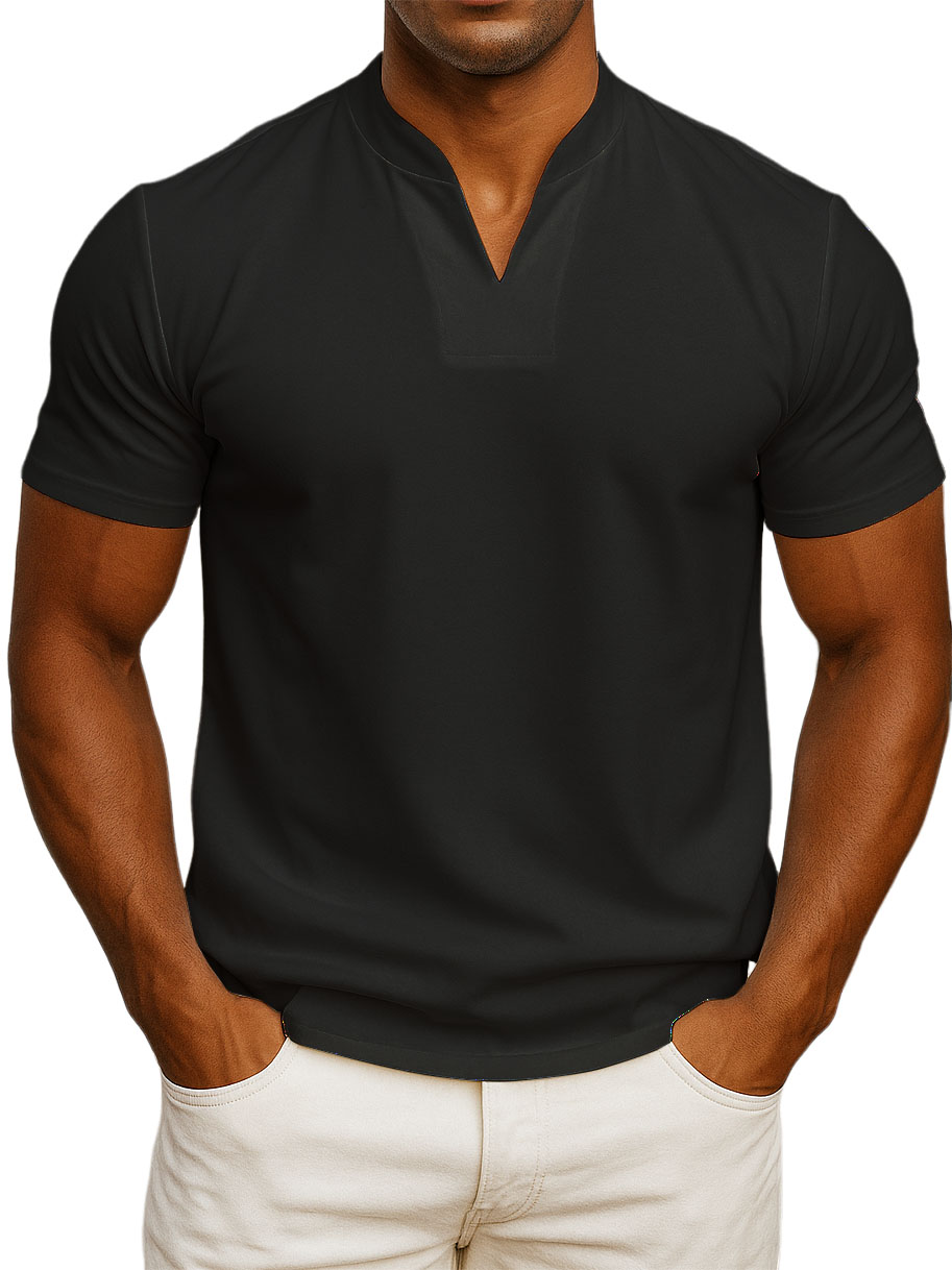 Men's V-neck Fitness Short-sleeved Fitness T-shirts