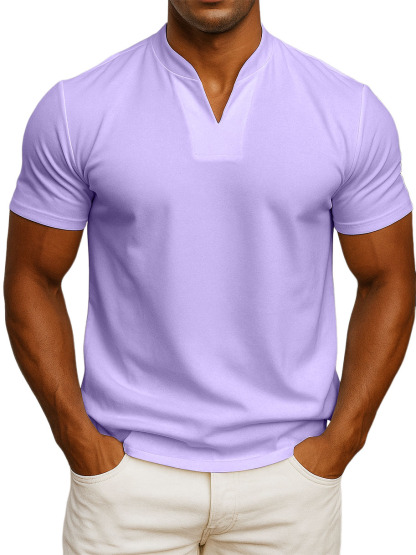 Men's V-neck Fitness Short-sleeved Fitness T-shirts