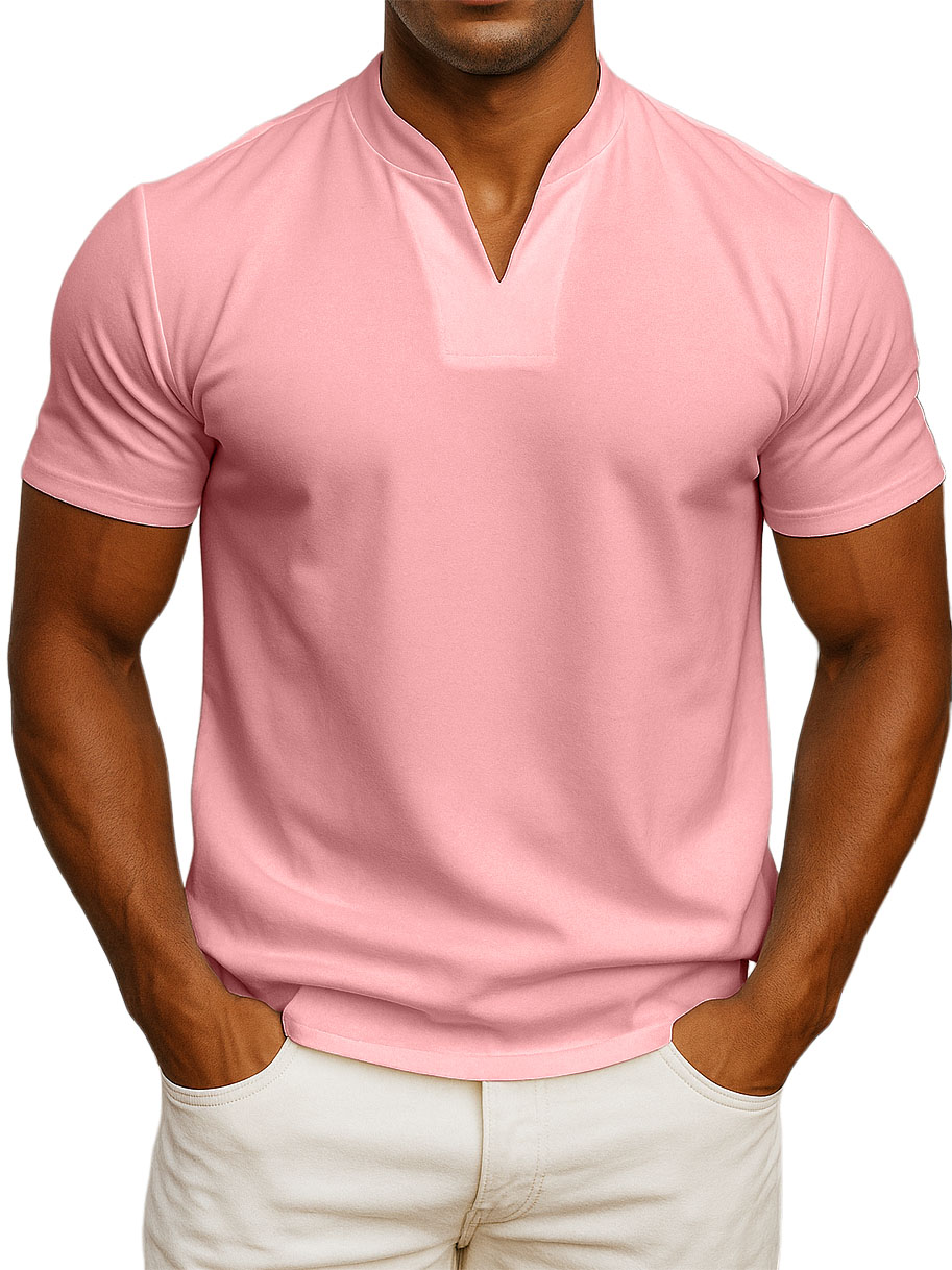 Men's V-neck Fitness Short-sleeved Fitness T-shirts