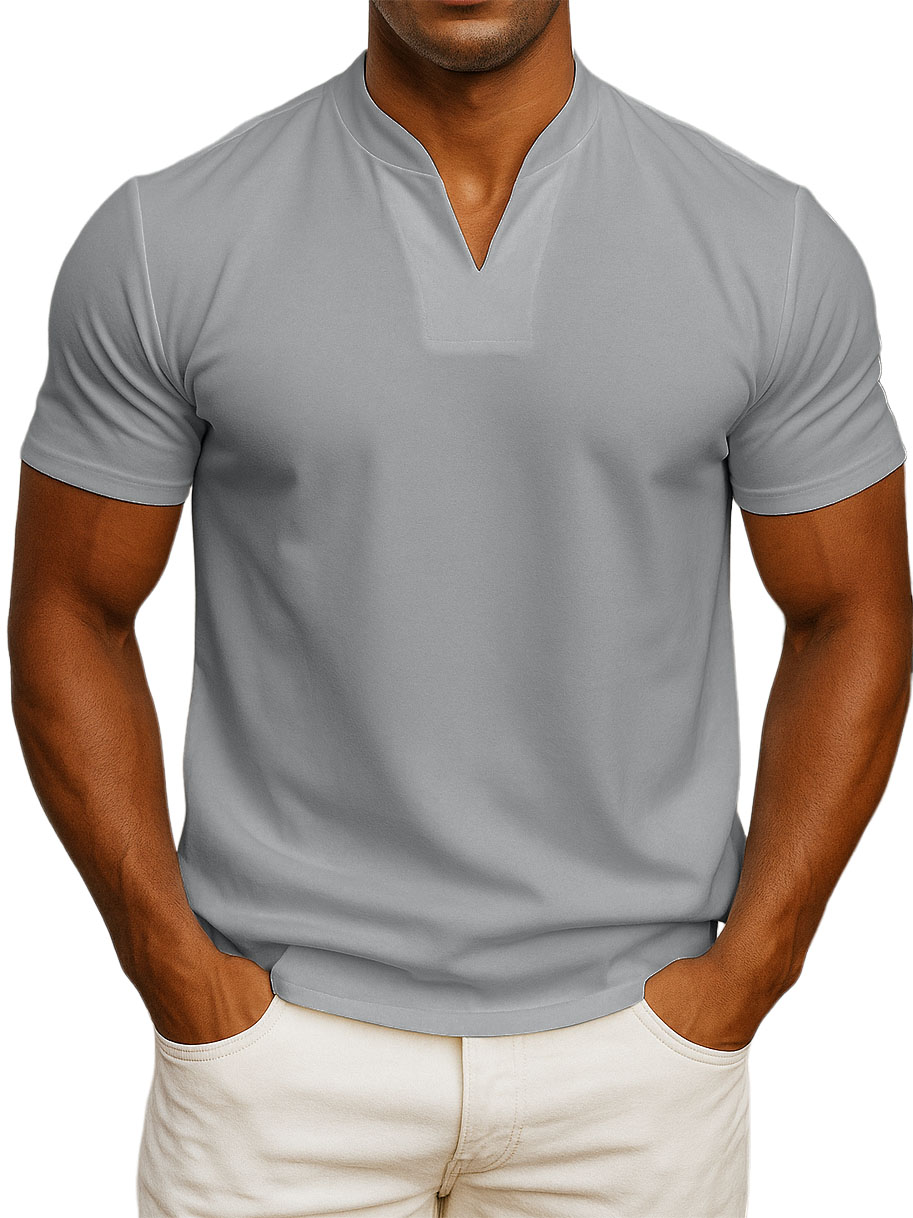 Men's V-neck Fitness Short-sleeved Fitness T-shirts