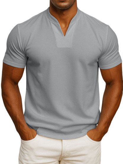 Men's V-neck Fitness Short-sleeved Fitness T-shirts