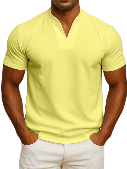 Men's V-neck Fitness Short-sleeved Fitness T-shirts