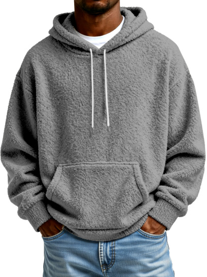 Autumn And Winter Solid Color Comfortable And Loose Double-sided Velvet Hooded Sweatshirt