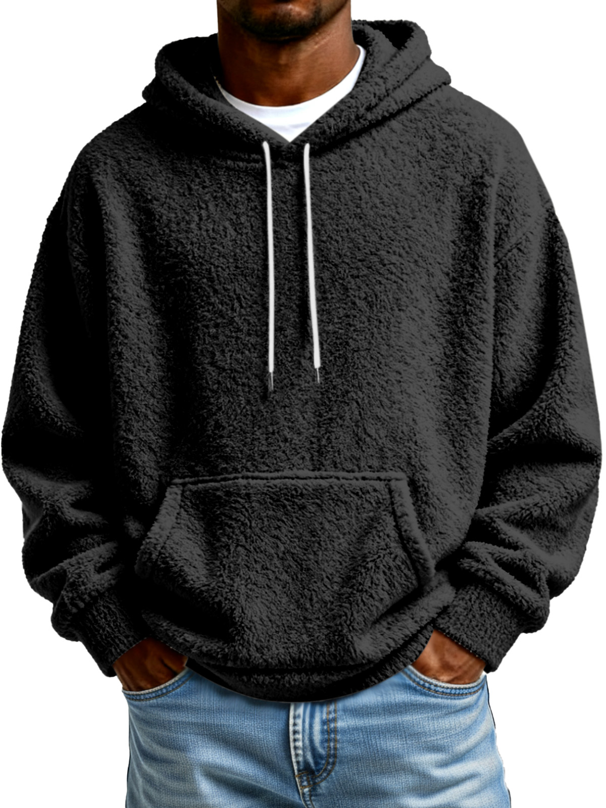 Autumn And Winter Solid Color Comfortable And Loose Double-sided Velvet Hooded Sweatshirt
