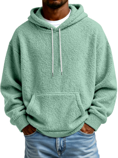 Autumn And Winter Solid Color Comfortable And Loose Double-sided Velvet Hooded Sweatshirt