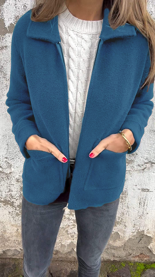 🎁Hot Sale🔥Women's Knitted Zipper Coat With Pockets