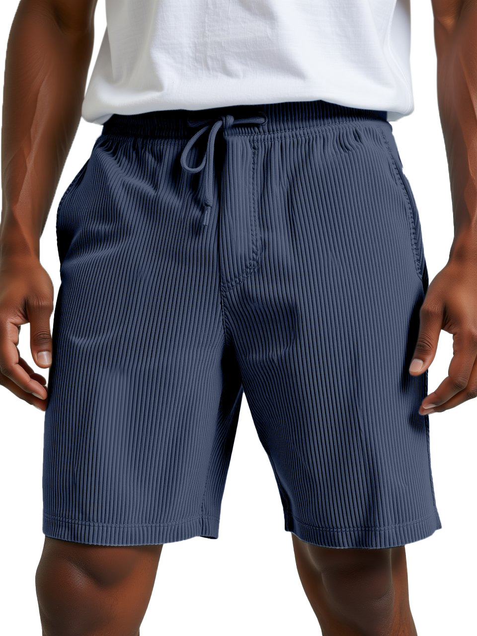 Men's Simple Retro Daily Casual Vertical Pit Loose Shorts