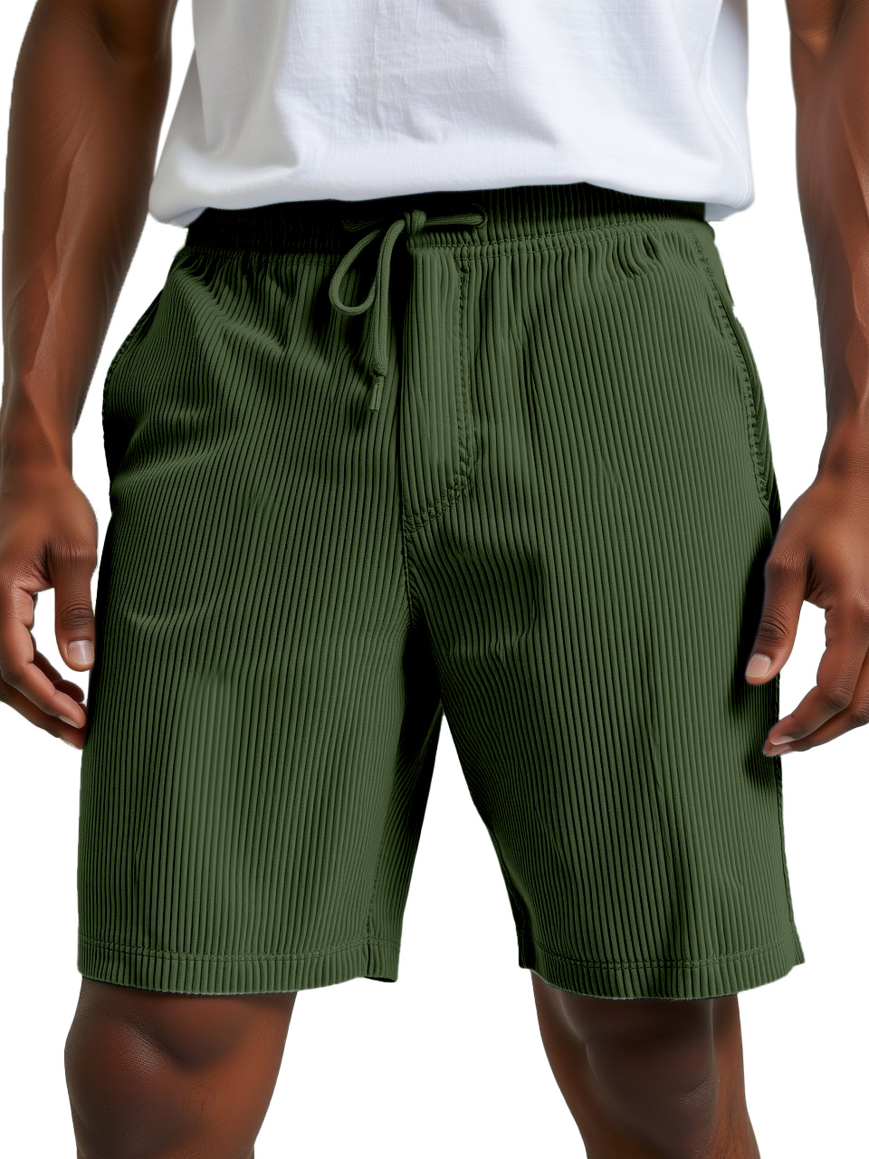 Men's Simple Retro Daily Casual Vertical Pit Loose Shorts