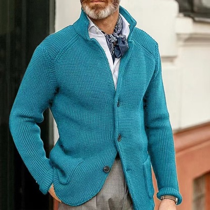 Men's long sleeve thickened cardigan warm casual jacket