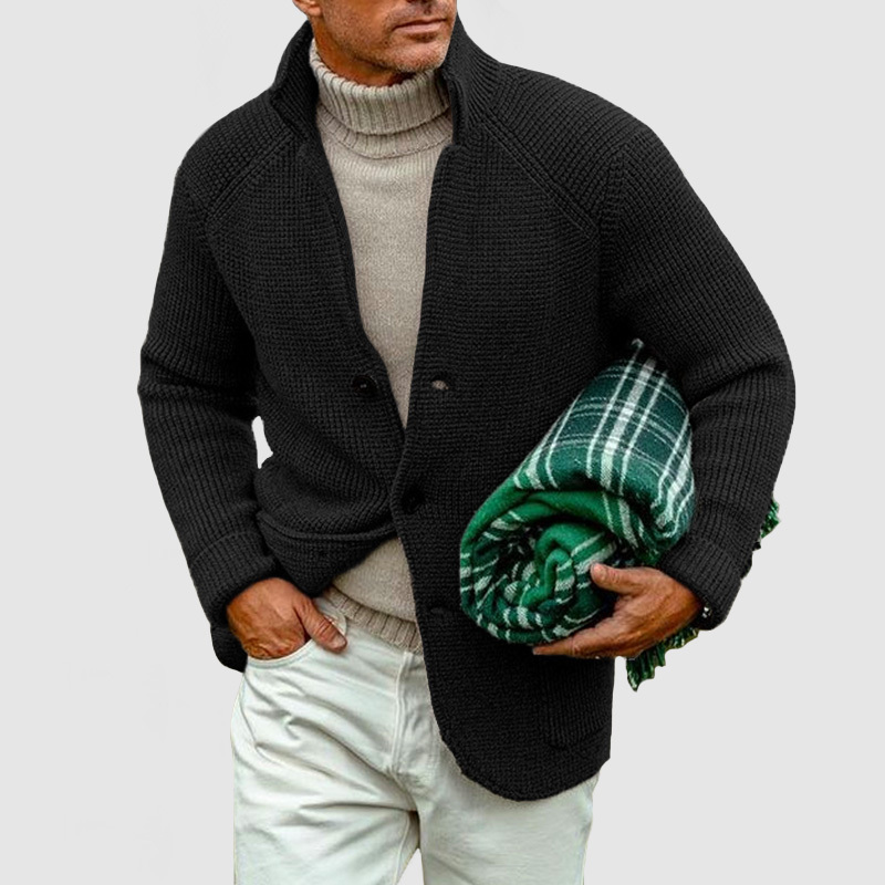 Men's Basic Lapel Pocket Cashmere Knit Blazer