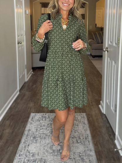 NEW🔥 V Neck Vintage Printed Dress