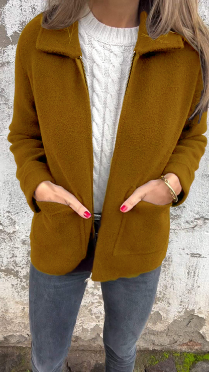 🎁Hot Sale🔥Women's Knitted Zipper Coat With Pockets