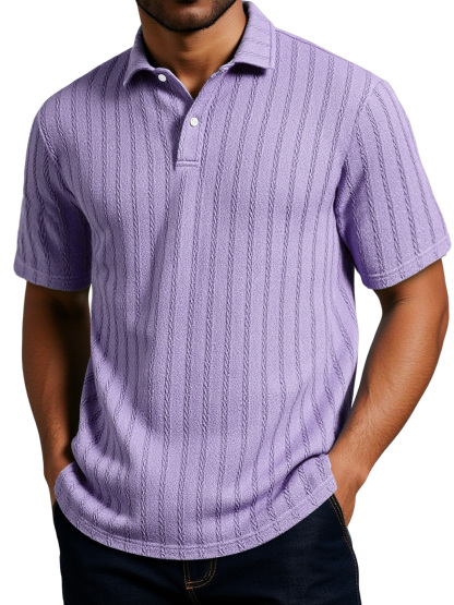 Men's Daily Texture Casual Lapel Short-sleeved Polo Shirt