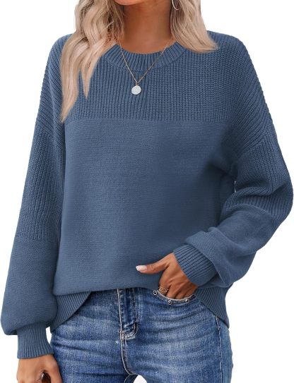 Women's 2025 Fall Chunky Knit Sweater Oversized Crewneck Long Sleeve Winter Cotton Pullover Sweaters Jumper Tops