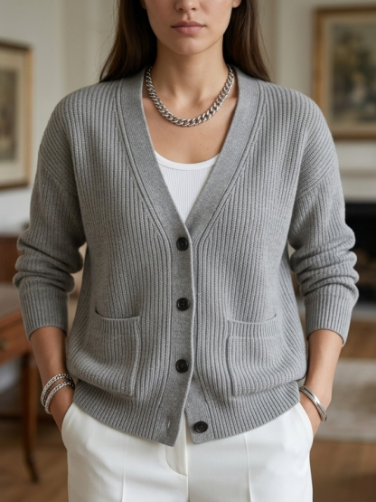 New Arrivals🔥 Women's Loose-Fit Knitted Pocket Cardigan