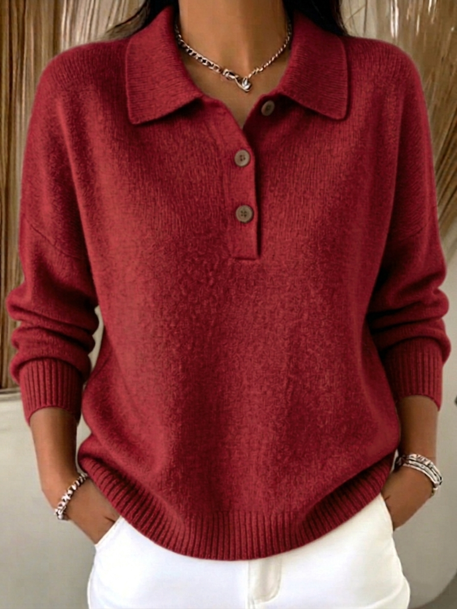 CLEARANCE SALE🔥Women's Casual knitted polo shirt
