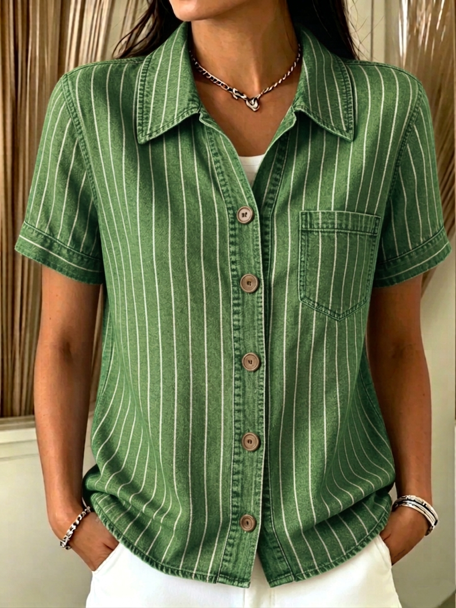 CLEARANCE SALE🔥 Women's Classic striped denim shirt