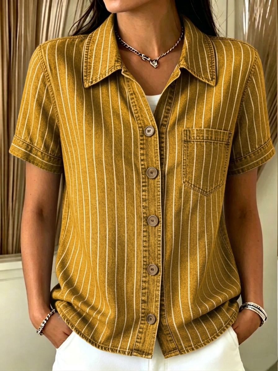 CLEARANCE SALE🔥 Women's Classic striped denim shirt