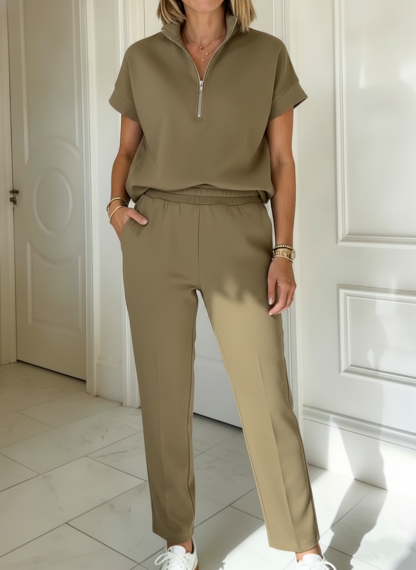 NEW🔥 Cozy Stand-collar Zip Two-piece Set