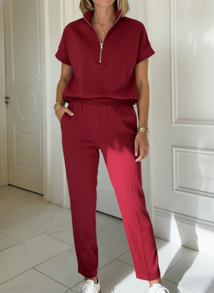 NEW🔥 Cozy Stand-collar Zip Two-piece Set