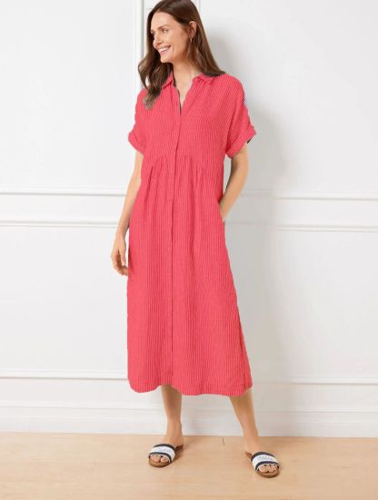 NEW🔥 Women's Striped Short Sleeve Shirt Dresses