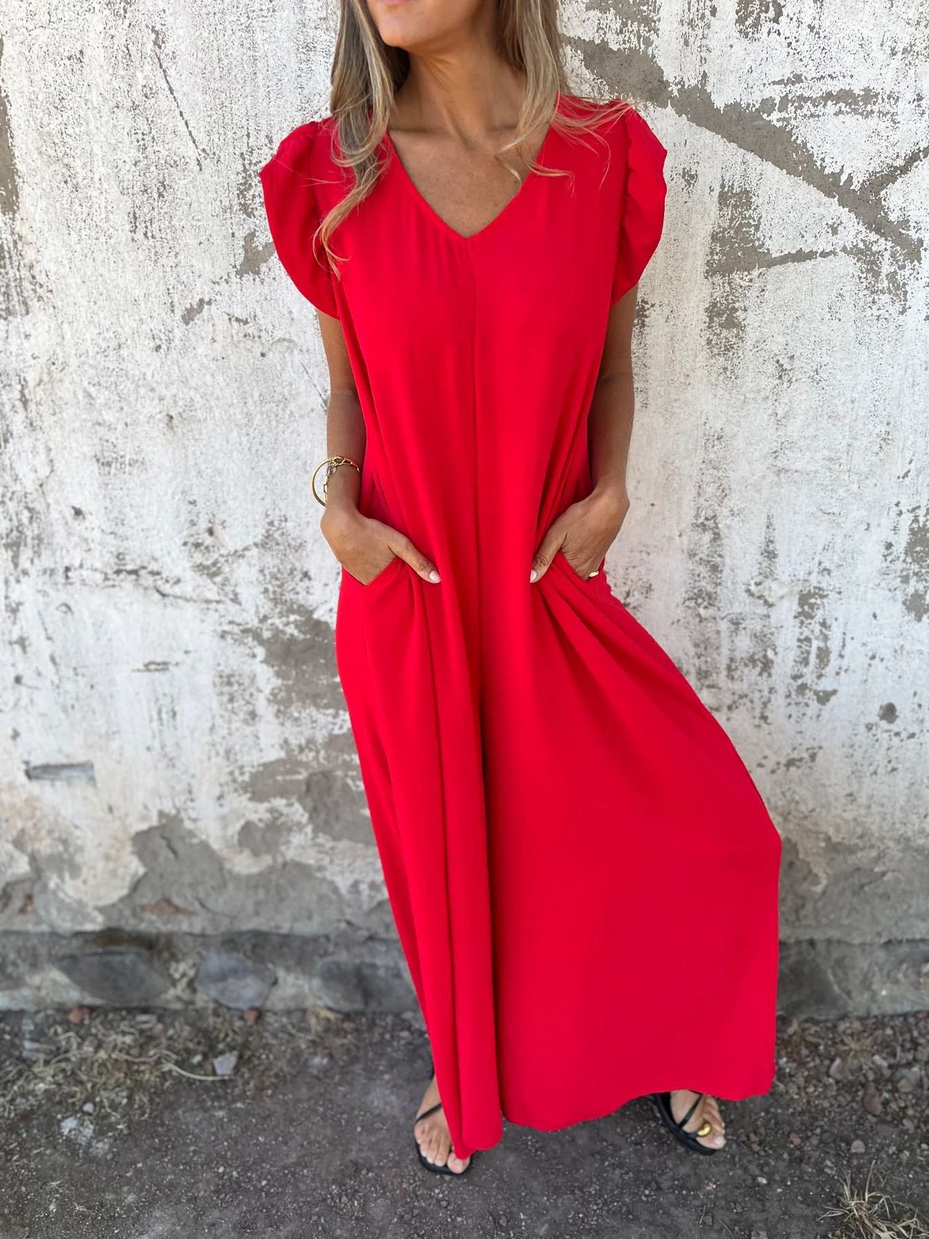 New Arrivals🔥 Women's V-neck Petal Sleeve Leopard Print Jumpsuit