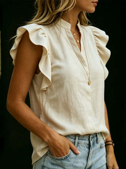 New Arrivals🔥 Women's Retro Ruffled Sleeveless Shirt