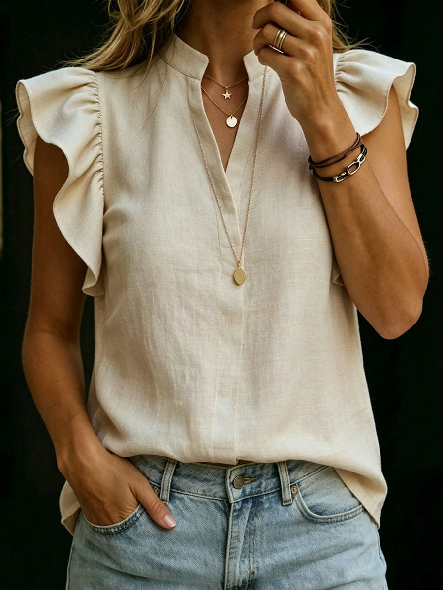 New Arrivals🔥 Women's Retro Ruffled Sleeveless Shirt