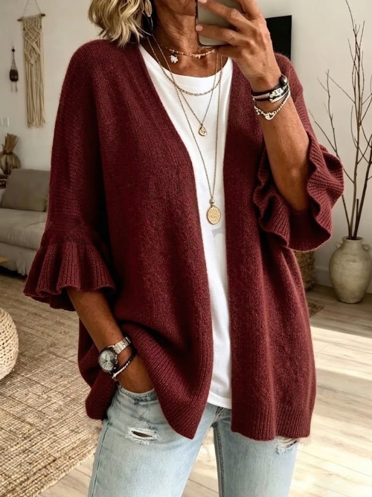 CLEARANCE SALE🔥 Casual Knit Cardigan With Three-quarter Sleeves