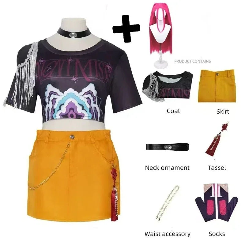 KPop Cosplay Rumi Zoey Mira Cosplay Costume for Children Girls Halloween Carnival Party Role Playing Dress Outfits Xmas Gifts