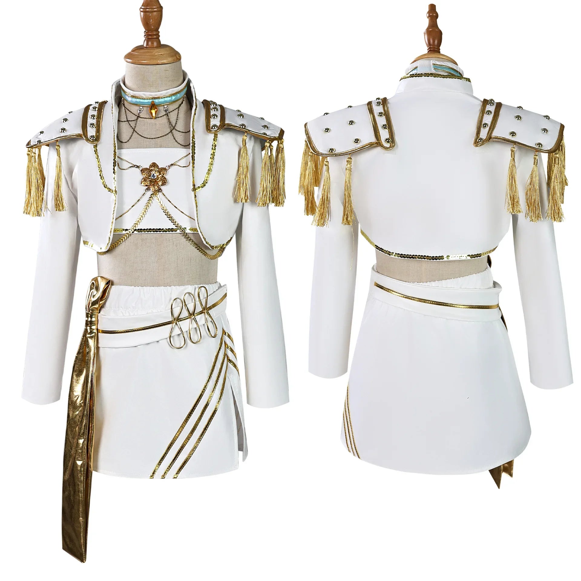 Anime Zoey Rumi Mira Cosplay Costume White PU Leather Uniform Role Play for Party Halloween Carnival Outfits