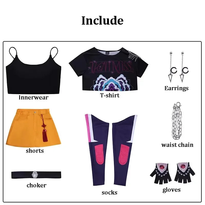 KPop Cosplay Rumi Zoey Mira Cosplay Costume for Children Girls Halloween Carnival Party Role Playing Dress Outfits Xmas Gifts