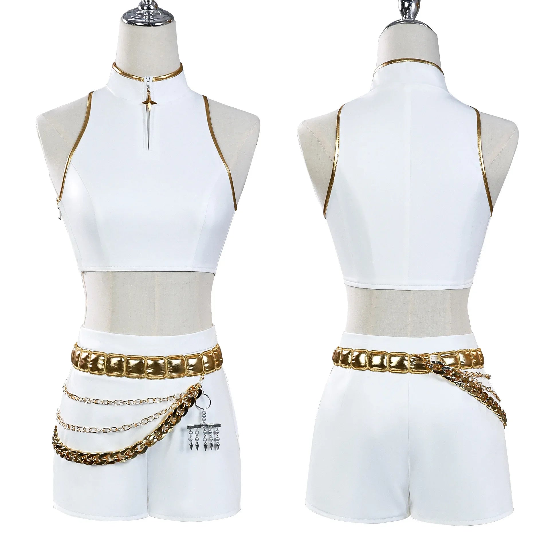 Anime Zoey Rumi Mira Cosplay Costume White PU Leather Uniform Role Play for Party Halloween Carnival Outfits