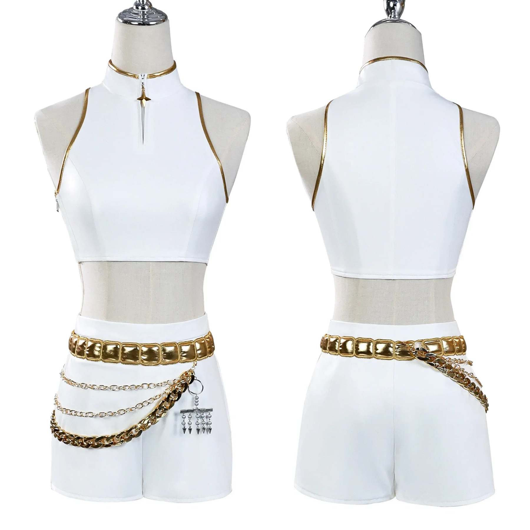 Anime Zoey Rumi Mira Cosplay Costume White PU Leather Uniform Role Pl